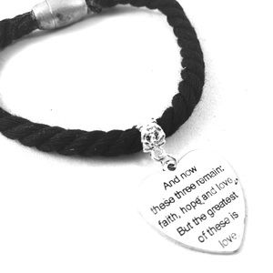 Faith Hope And Love Soft Twisted Textile Bracelet